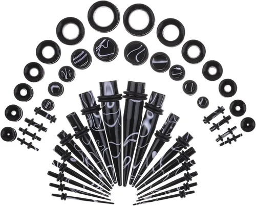 Vista 8 de Memsion - Kit de estiramiento para la oreja, 50 piezas, kit de perforación, aretes de calibre 00, 14
