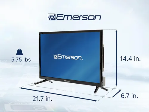 Vista 7 de Emerson ETD-2450 24" clase LED HDTV con reproductor de DVD incorporado, 720p HD, entradas HDMI/USB, sintonizador digital, diseño delgado, montaje