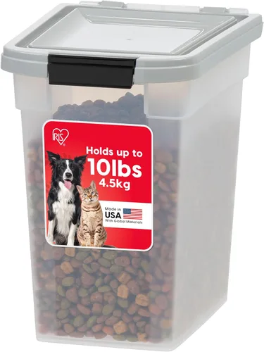 Vista 13 de IRIS USA Contenedor hermético de almacenamiento de alimentos para perros, hasta 40 libras, ruedas acoplables, para almacenamiento de alimentos