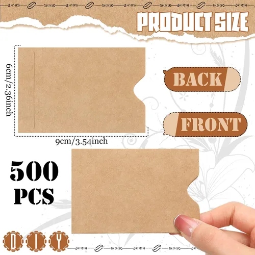Vista 8 de Teling Paquete de 500 fundas para tarjetas de regalo de 2.4 x 3.5 sobres