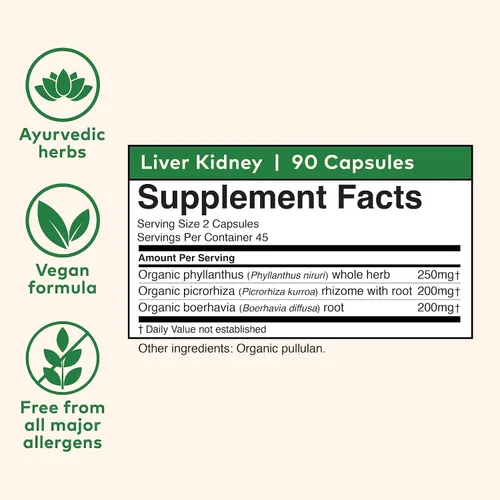 Vista 6 de ORGANIC INDIA Suplemento Herbal para Hígado y Riñón - Desintoxica y Rejuvenece, Apoya la Función Saludable del Hígado y los Riñones, Vegano, Sin