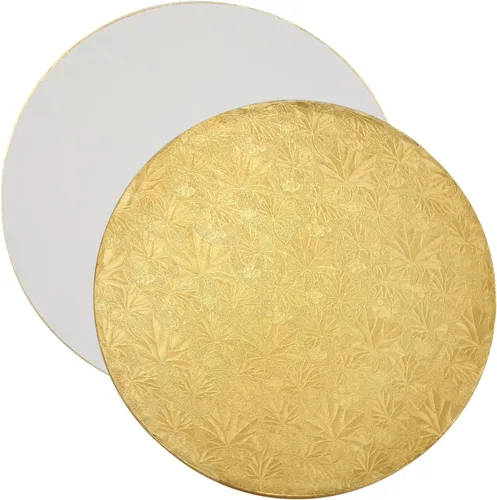Vista 9 de Juvale Tambores dorados para tartas, redondos de 8, 10 y 12 pulgadas, 1/2 pulgadas de grosor, cartón dorado brillante, juego de 6 – Juego