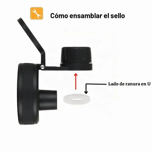 Vista 3 de DRINCO Reemplazo de junta de sello de tapa de boquilla de botella de agua de acero inoxidable (paquete de 3)