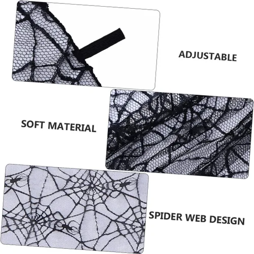 Vista 8 de Holibanna 2pcs Children's Spider Web Cape Fun Cape Sheer Spiderweb Cape Funny Cosplay Dress Gothic Spiderweb Cape