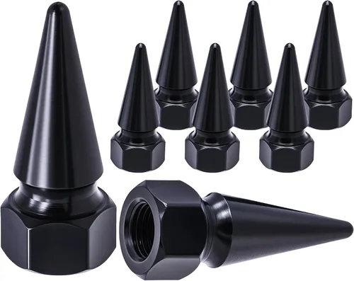 Vista 28 de 4 piezas de tapas de válvula de rueda con forma de punta, tapa de aire de aluminio para automóviles, cubiertas universales de válvula de rueda a