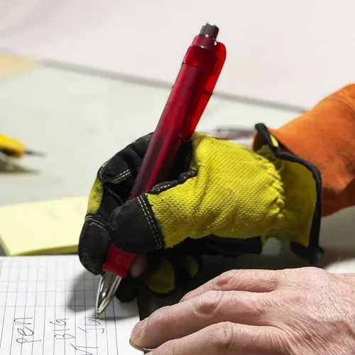 Vista 4 de CENTER - Bolígrafos grandes de tinta negra, fáciles de agarrar, 3 unidades, retráctiles, con 10 recambios rojo-3 piezas