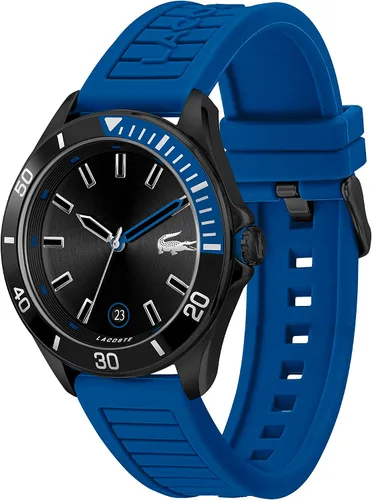 Vista 2 de Lacoste Reloj de cuarzo de acero inoxidable para hombre con correa de silicona