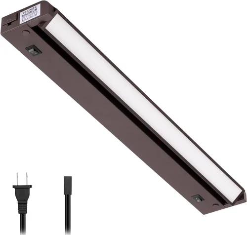 Vista 10 de GETINLIGHT IN-0109-2-SN - Accesorio de iluminación LED giratorio de 2 niveles de color, solo enchufable, regulable, diseño ultra delgado, blanco