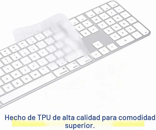Vista 3 de Funda de teclado para teclado mágico M4 iMac 2024 (diseño europeo, llave de entrada de 7 formas) (modelo A3119, Touch ID, con llave numérica), funda