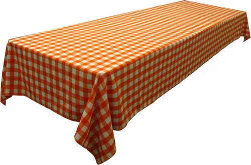 Vista 17 de LA Linen Mantel rectangular de poliéster Gingham a cuadros 60 por 84 pulgadas, blanco y verde oscuro