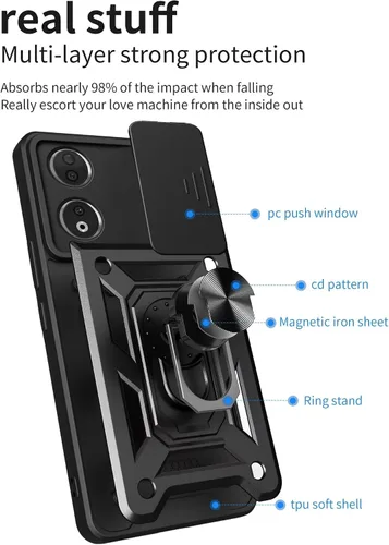 Vista 8 de Funda para Honor X7, Honor Play 30 Plus, funda de TPU + PC de grado militar, [soporte integrado] diseño de doble capa funda de protección resistente