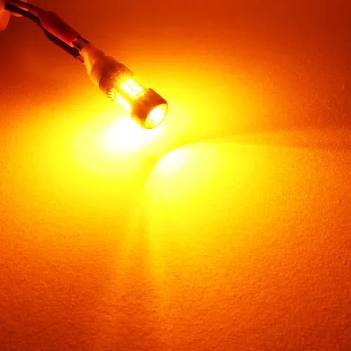 Vista 5 de PHINLION 3157 4157 Bombillas LED de señal de giro, 3200 lúmenes, superbrillantes, 12 V, 3057, 3457na, 4157na, 3157na, color amarillo ámbar, repuesto