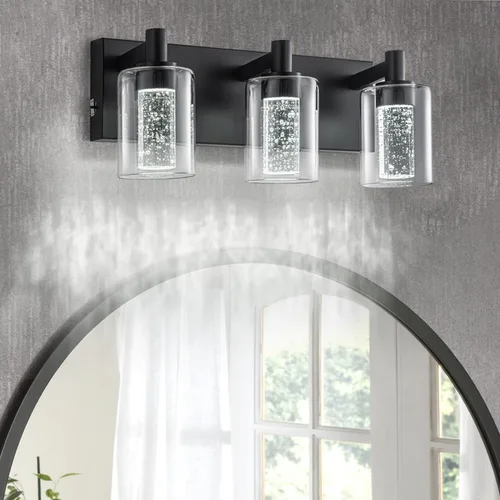 Vista 9 de SineRise - Luz de tocador con 3 modos de color (3000K/4000K/6000K), lámpara de baño LED con protección ocular, lámpara de pared moderna regulable