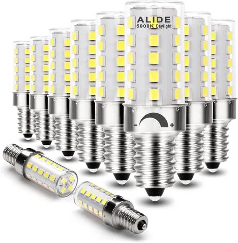 Vista 14 de Bombilla LED E12 regulable de 5 W C7, reemplaza equivalente a halógeno E12 de 40 W, blanco cálido 2700 K, base T6 de 110 V, 120 V, E12, bombillas