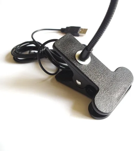 Vista 3 de Luz blanca Acuario LED Spotlight Metal Serpentine Tube Ángulo Ajustable USB Clip Lámpara DC 5 Voltios 3 W (NEGRO)