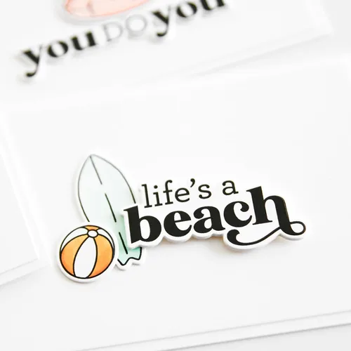 Vista 3 de Ellen Hutson, Essentials by Ellen, Let's Chill Stamp & Die Set Combo, Papercrafts, Estampación, Tarjetas, Scrapbooking, DIY, Sentimentos, Palabras