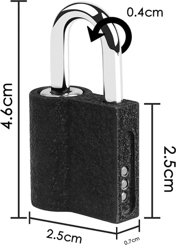 Vista 2 de Paquete de 3 mini candados con llaves, mini cerraduras de equipaje y maleta, con llaves iguales para armarios, armarios de gimnasio, mochilas, cajas