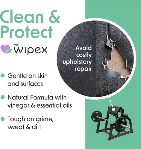 Vista 5 de Wipex Fitness Wipes - Rollo de recambio de cubo – Verificado por EWG – Toallitas para equipos de fitness a base de plantas, citronela, eucalipto