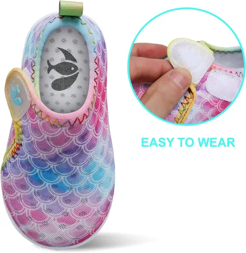 Vista 6 de FEETCITY - Zapatos deportivos acuáticos para bebés, niños y niñas, zapatos de agua de secado rápido para playa y piscina