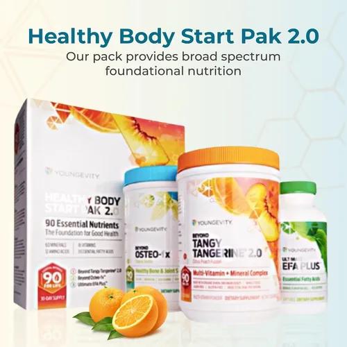 Vista 2 de Youngevity Healthy Body Start Pak 2.0 Nutrición completa todo en uno 60 minerales, 16 vitaminas, 12 aminoácidos, 6 ácidos grasos esenciales