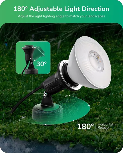 Vista 4 de EDISHINE Focos de 120 V para exteriores, luces LED de inundación enchufables, enchufe de luces de paisaje impermeables, cable de 6 pies, base E26