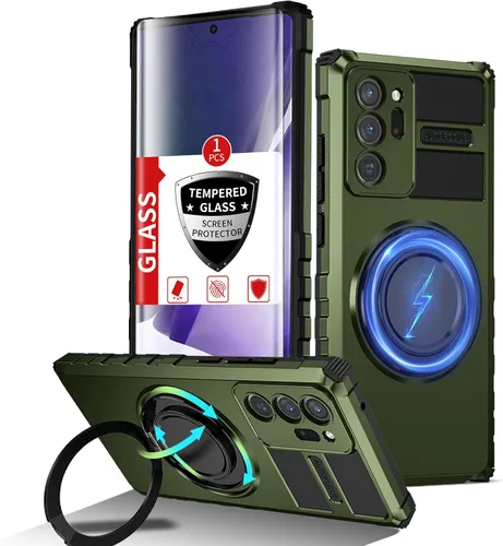 Vista 76 de Funda magnética para Samsung Galaxy Note 20 Ultra compatible con carga inalámbrica MagSafe, con 1 protector de pantalla, anillo de soporte integrado
