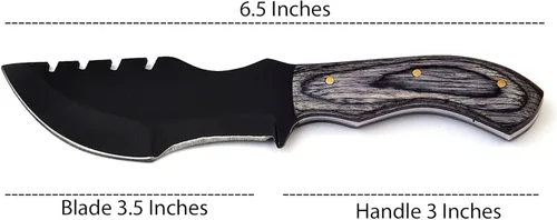 Vista 6 de Rastreador cuchillo de 6.5 pulgadas de hoja fija cuchillo de caza horizontal de transporte explorador con cuchillos de funda para hombres (negruzco)
