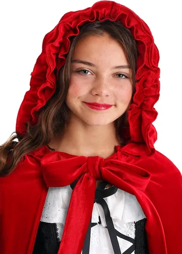 Vista 9 de Disfraz de capucha roja de lujo para niñas, traje de capucha roja para niños