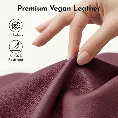 Vista 7 de Bolso de mano para mujer, de piel vegana, bolso de mano con asa superior, bolso de hombro con bolso pequeño desmontable