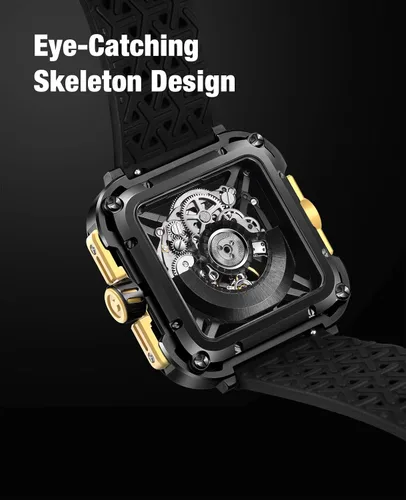 Vista 2 de CIGA Design Mechanical Automatic Watch X Series SUV Inspired Anti-Shock Design Sapphire Crystal Analog Skeleton Watches with Silicone and Nylon