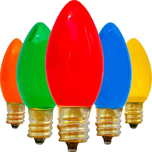 Vista 2 de EST. LEE DISPLAY L D 1902 Bombillas de repuesto para interiores y exteriores, C7, de cerámica, para Navidad, multicolor sólido