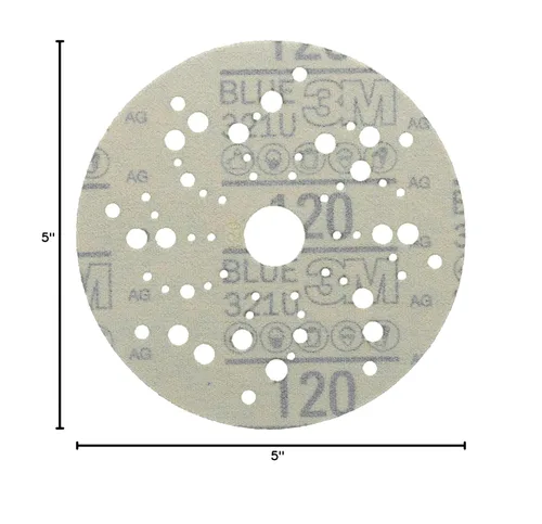Vista 13 de 3M Hookit - Disco abrasivo azul con múltiples orificios 36159 (4 unidades)