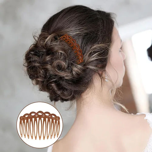 Vista 6 de COMNICO Juego de 6 peines laterales franceses para mujer, juego de accesorios de peine de pelo de plástico, pinzas decorativas para el cabello