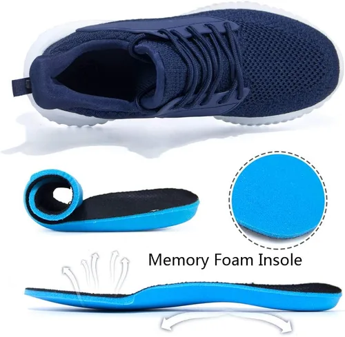 Vista 7 de Akk Zapatos deportivos para caminar para hombre, zapatos deportivos de espuma viscoelástica para correr, para entrenamiento atlético, gimnasio
