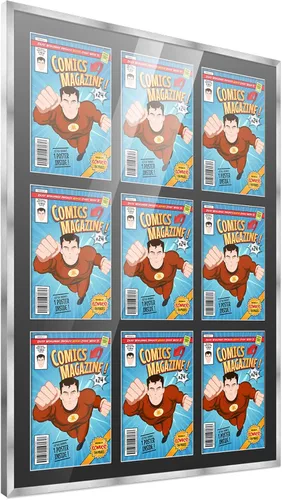 Vista 38 de Poster Palooza Marco de cómic con paspartú para 1 cómic de la Edad de Bronce publicado entre 1970 y 1985, marco de cómic negro para cómic de 7.25 x