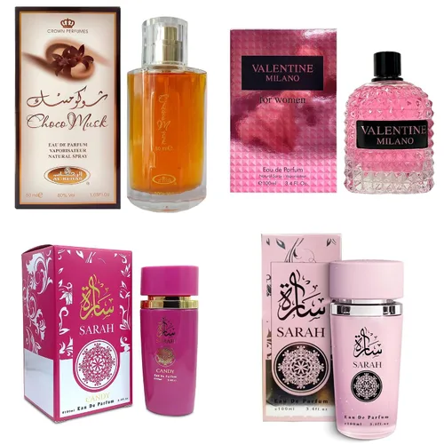 Vista 17 de AFLUXE Set de perfume para mujer, 4 piezas, colección Eau De Parfum de larga duración, almizcle Choco/Milano Mujer/6pm Rosa/7AM Fresh