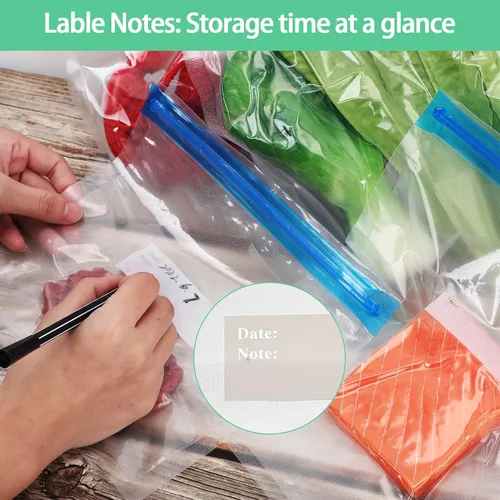 Vista 6 de Chumia Paquete de 60 bolsas Sous Vide reutilizables con sellado al vacío con válvula de aire, almacenamiento de cremallera al vacío con válvula