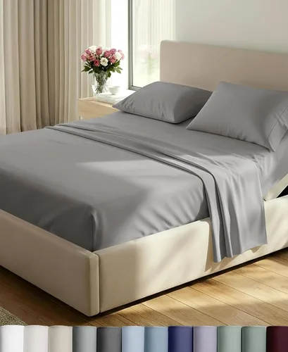 Vista 11 de California Design Den Juego de sábanas de lujo tamaño Queen, 800 hilos, 100% satén de algodón para cama tamaño Queen, juego de ropa de cama con Beige