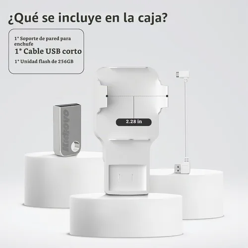 Vista 6 de Unidad flash USB Blink de 256 GB y soporte de pared para Blink Sync Module 2 con cable corto, ahorra espacio, sin cables desordenados, soporte