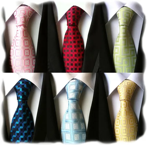 Vista 127 de WeiShang Lote de 6 corbatas clásicas de seda para hombre, corbatas tejidas jacquard