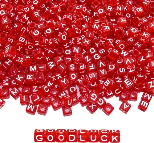 Vista 11 de Looconi 800 cuentas de letras negras cuadradas de 0.236 in de acrílico para hacer joyas DIY collar pulsera