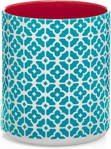Vista 10 de DOWAN 7.2" Kitchen Utensil Holder, Extra Large Farmhouse Utensil Holders for Countertop, Ceramic Utensil Crock, Anti Slip Cork Bottom Azul