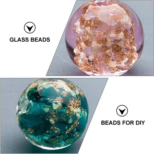 Vista 4 de COHEALI 40 cuentas espaciadoras de vidrio luminoso de 0.47 pulgadas, colores mezclados para hacer joyas, pulseras, tobilleras, manualidades