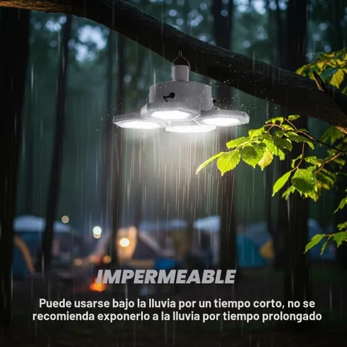Vista 6 de Luz solar USB para campamento con control remoto, linterna plegable recargable, iluminación de 360°, impermeable, luces colgantes para tienda