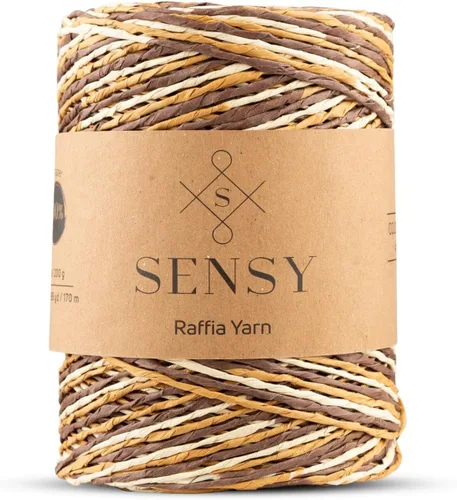 Vista 10 de Sensy Premium - Hilo de rafia multicolor (185 yardas, 100% papel, 400)