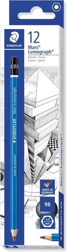 Vista 11 de STAEDTLER Mars Lumograph 8B Lápiz de dibujo de grafito, suave, resistente a la rotura, 12 unidades, 100-8B