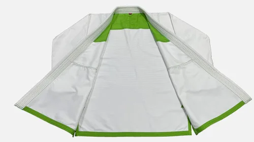 Vista 4 de Bjj Gi Jiu Jitsu Con Puntada Verde Bjj Gi Jiu Jitsu Kimonos Gi 100% Algodón Perl Tejido 450GSM