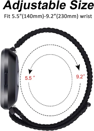 Vista 2 de Vancle - Correas de nailon de repuesto, ajustables, deportivas, suaves y transpirables, compatibles con reloj inteligente Fitbit Versa 2, Fitbit