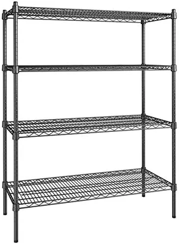 Vista 190 de Kit de 4 estantes de epoxi verde NSF de 21 x 72 pulgadas con postes de 86 pulgadas, estantería de almacenamiento resistente, kit de estantería