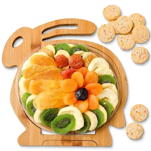 Vista 8 de Cesta de regalo de frutas secas y nueces, bandeja de regalo de aperitivos naturales surtidos saludables, bandeja de comida extra grande para fiesta